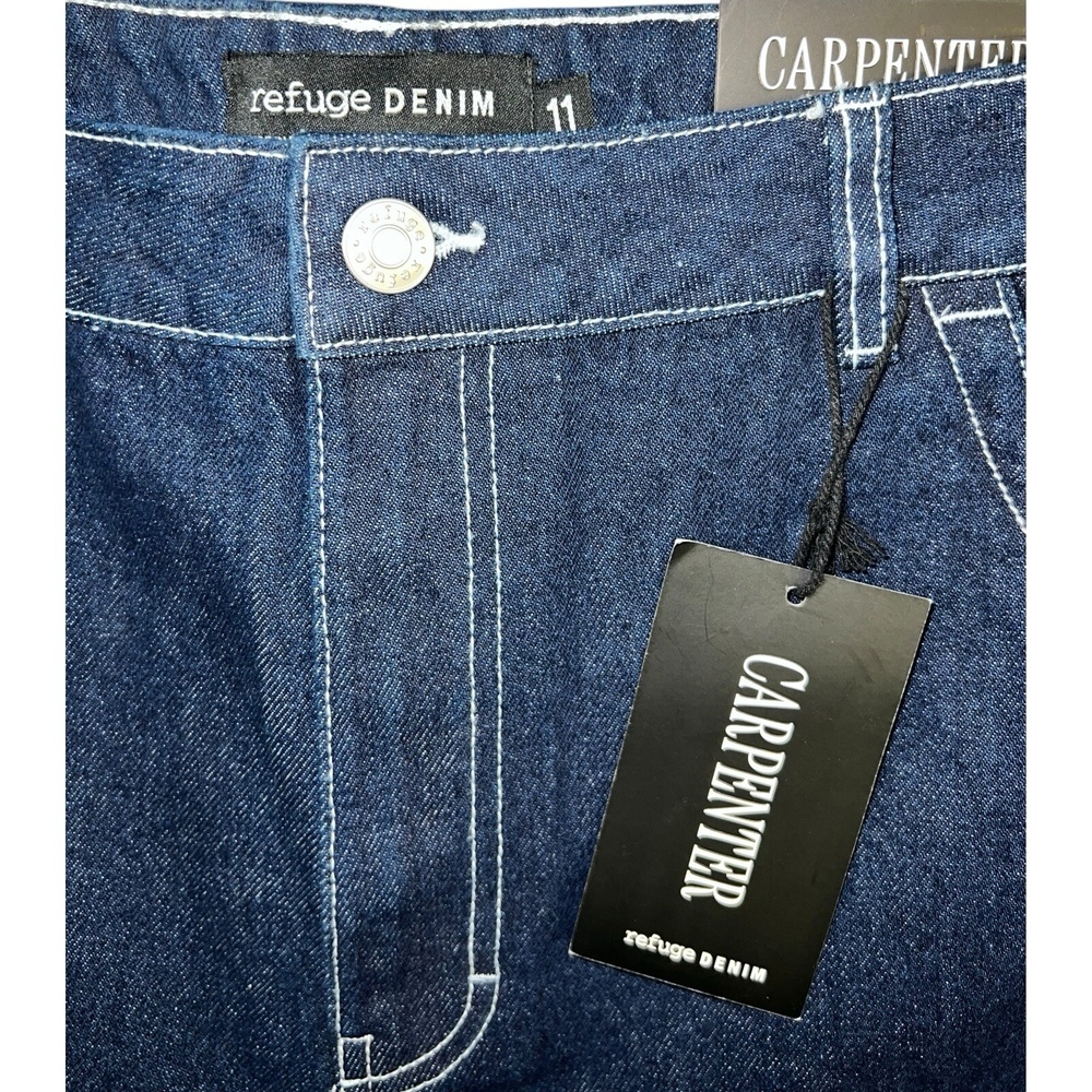 Refuge Denim Carpenter Blue Jeans Size 11 High Rise Wide Leg Utility Workwear - Picture 9 of 14